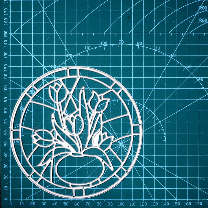 Kokorosa Metal Cutting Dies with Flower in the Circle