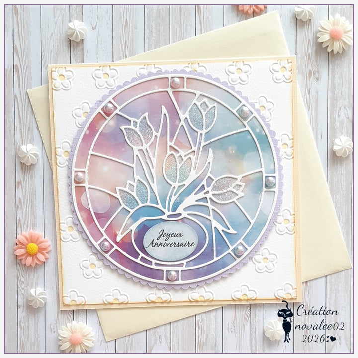 Kokorosa Metal Cutting Dies with Flower in the Circle