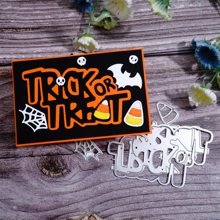 Kokorosa Metal Cutting Dies with Halloween Trick and Treat Word