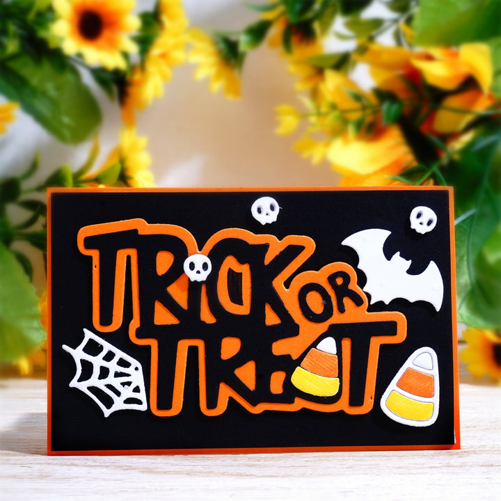 Kokorosa Metal Cutting Dies with Halloween Trick and Treat Word