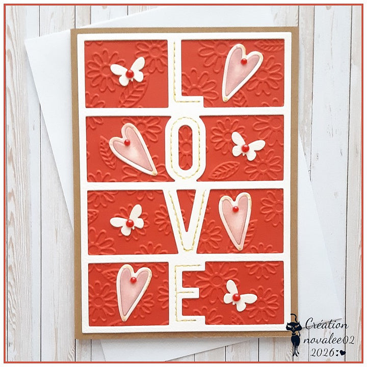 Kokorosa Metal Cutting Dies with Love Background Board