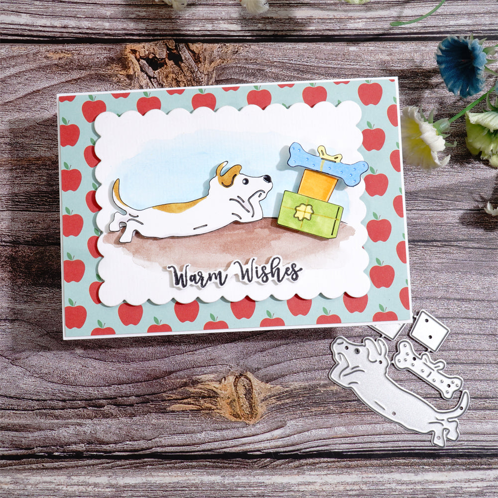 Kokorosa Metal Cutting Dies with Puppy and Gift Box