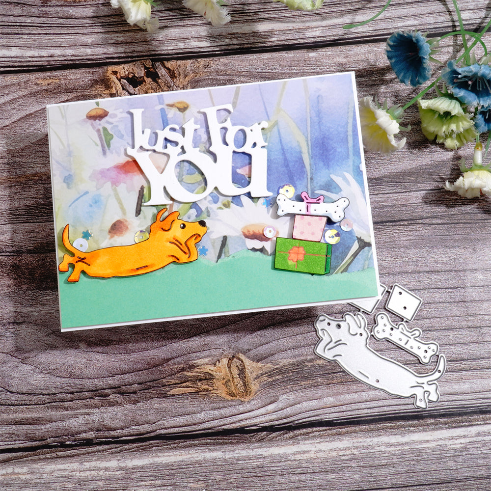 Kokorosa Metal Cutting Dies with Puppy and Gift Box
