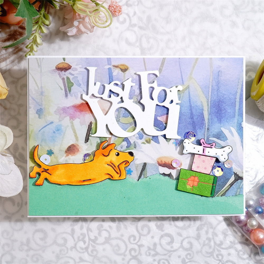 Kokorosa Metal Cutting Dies with Puppy and Gift Box