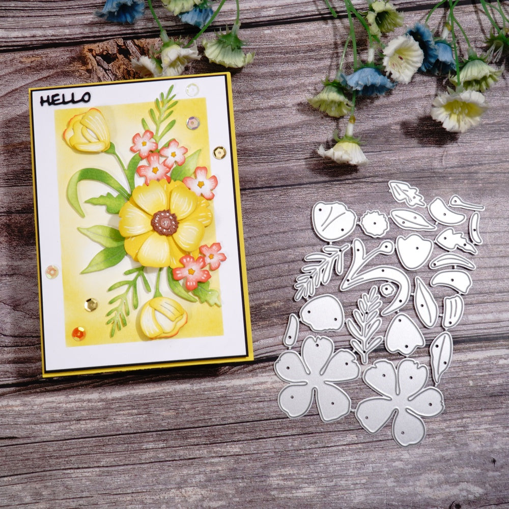Kokorosa Metal Cutting Dies with Flower and Leaves