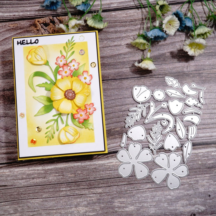 Kokorosa Metal Cutting Dies with Flower and Leaves