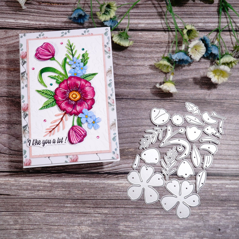 Kokorosa Metal Cutting Dies with Flower and Leaves