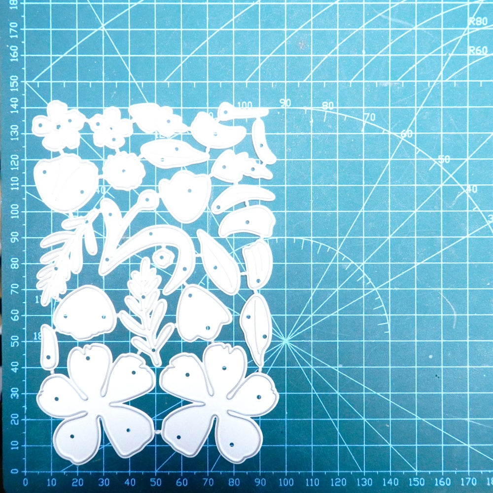 Kokorosa Metal Cutting Dies with Flower and Leaves
