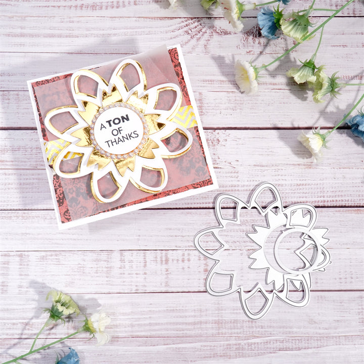 Kokorosa Metal Cutting Dies with Hollow Flower Frame