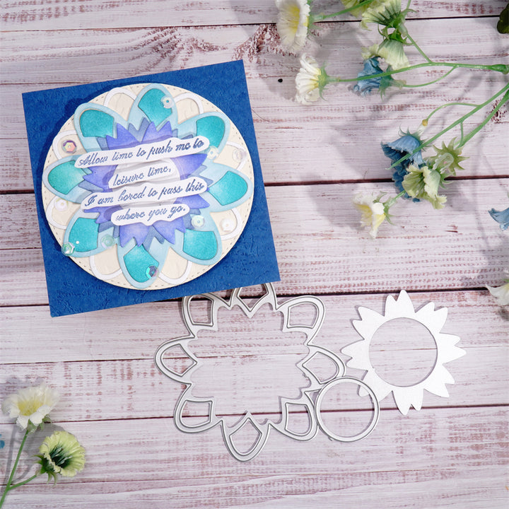 Kokorosa Metal Cutting Dies with Hollow Flower Frame