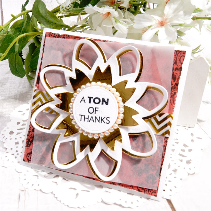 Kokorosa Metal Cutting Dies with Hollow Flower Frame
