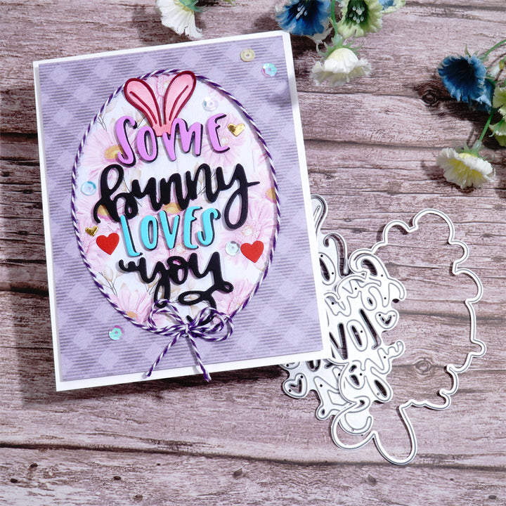 Kokorosa Metal Cutting Dies with Some bunny love you Word
