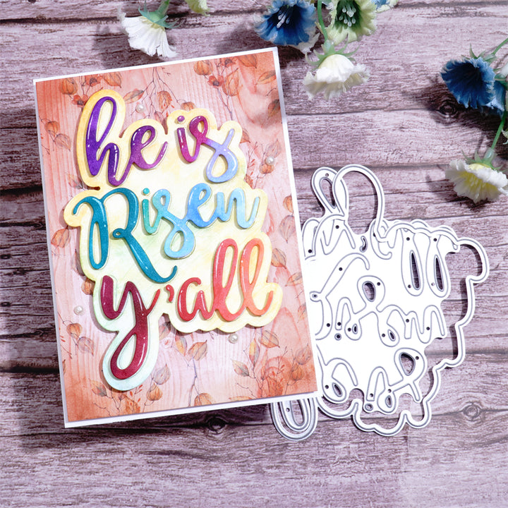 Kokorosa Metal Cutting Dies with he is Risen y'all Word