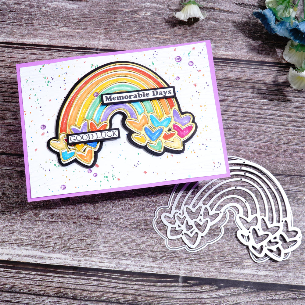 Kokorosa Metal Cutting Dies with Rainbow Hearts