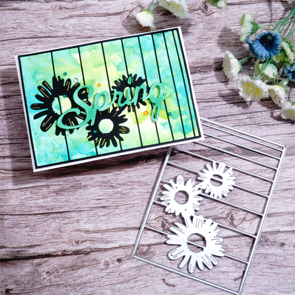 Kokorosa Metal Cutting Dies with 3Pcs Sunflower Background Board