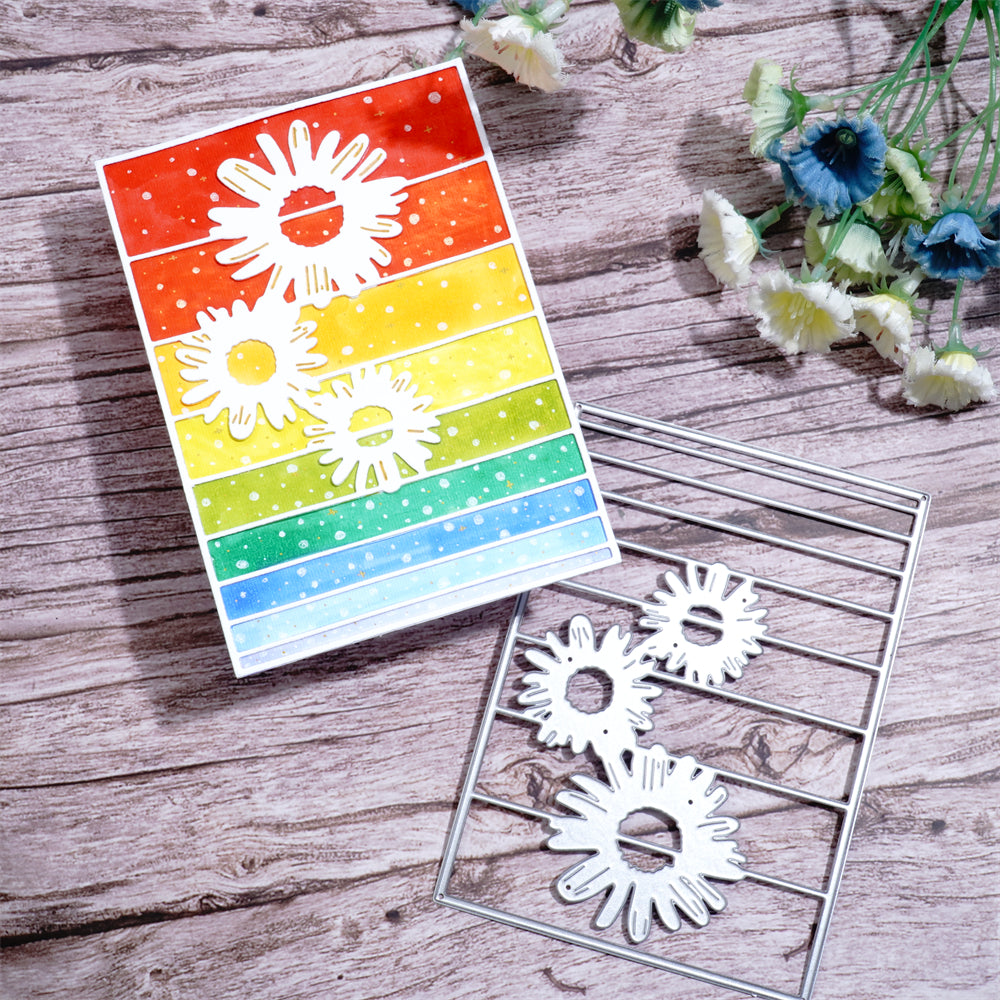 Kokorosa Metal Cutting Dies with 3Pcs Sunflower Background Board