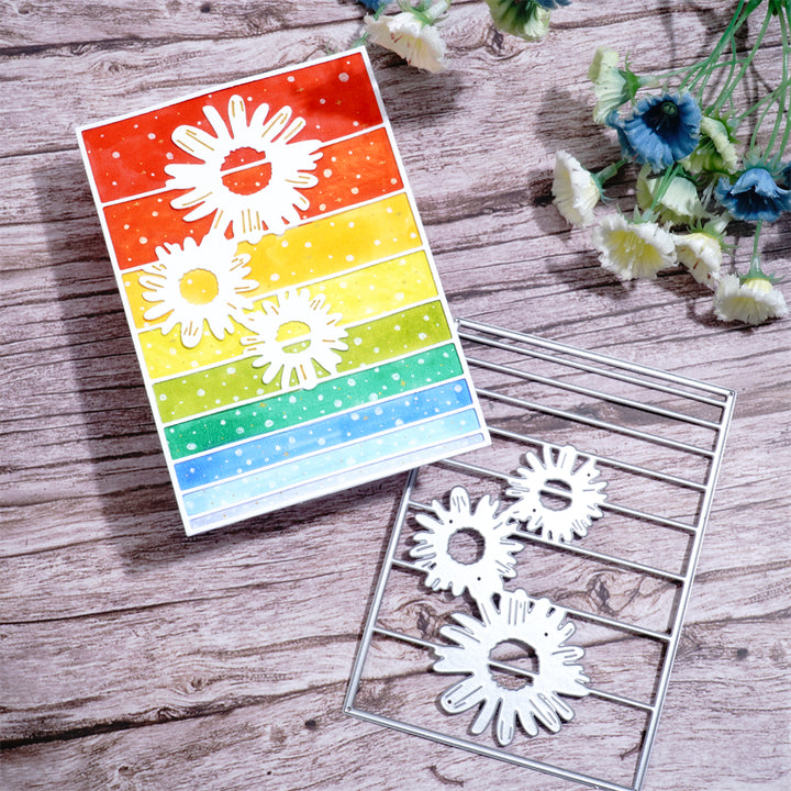 Kokorosa Metal Cutting Dies with 3Pcs Sunflower Background Board