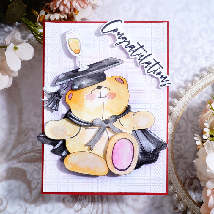 Kokorosa Metal Cutting Dies with A Bear Wearing a Cloak,Graduation Hat and Holding a Goblet