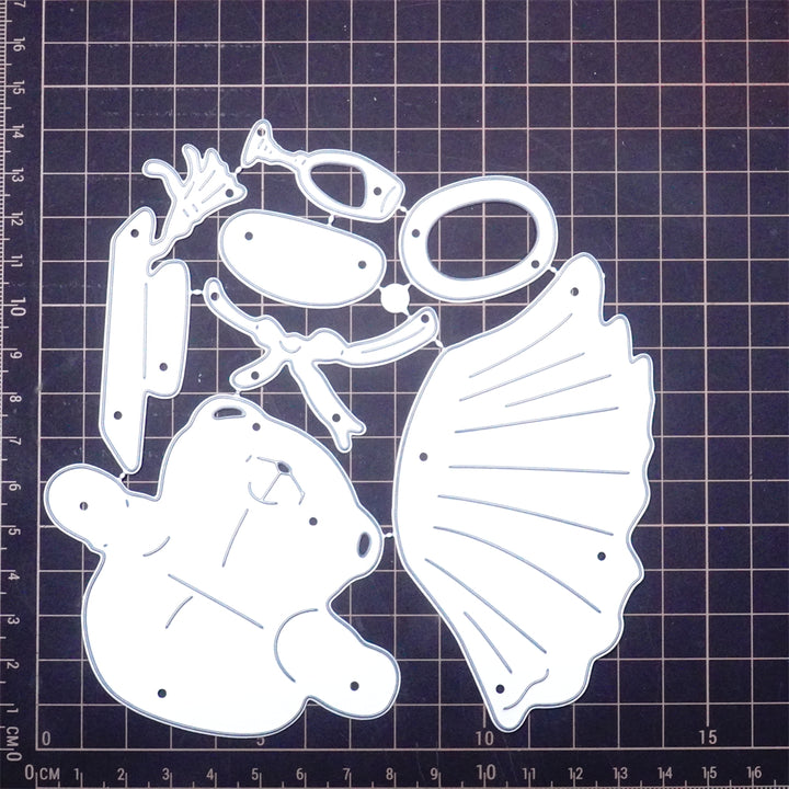 Kokorosa Metal Cutting Dies with A Bear Wearing a Cloak,Graduation Hat and Holding a Goblet