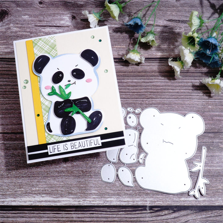 Kokorosa Metal Cutting Dies with Panda and Bamboo Leaves