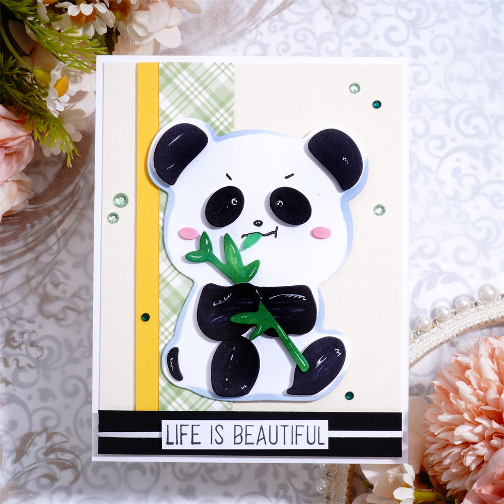 Kokorosa Metal Cutting Dies with Panda and Bamboo Leaves
