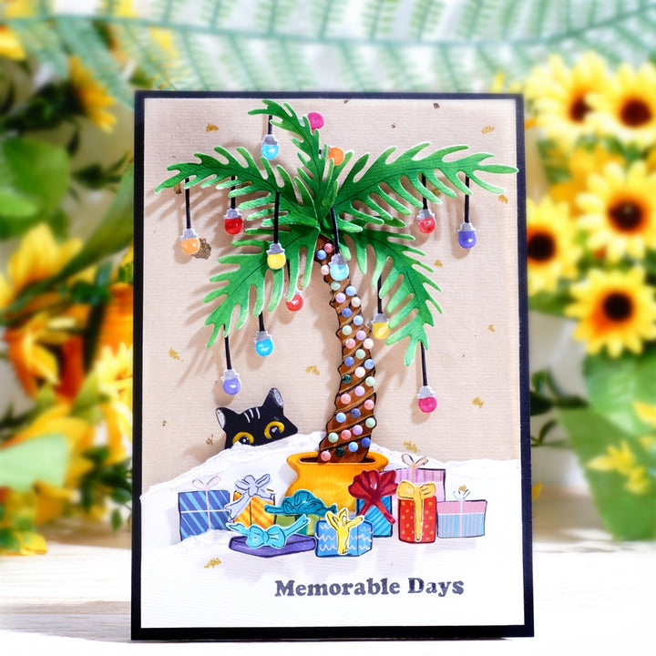 Kokorosa Metal Cutting Dies with Gift Box Under Coconut Tree