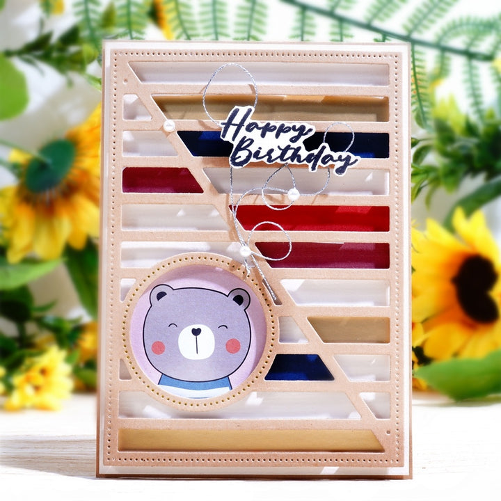 Kokorosa Metal Cutting Dies with Strip Shape Embedded Triangle and Circle Background Board