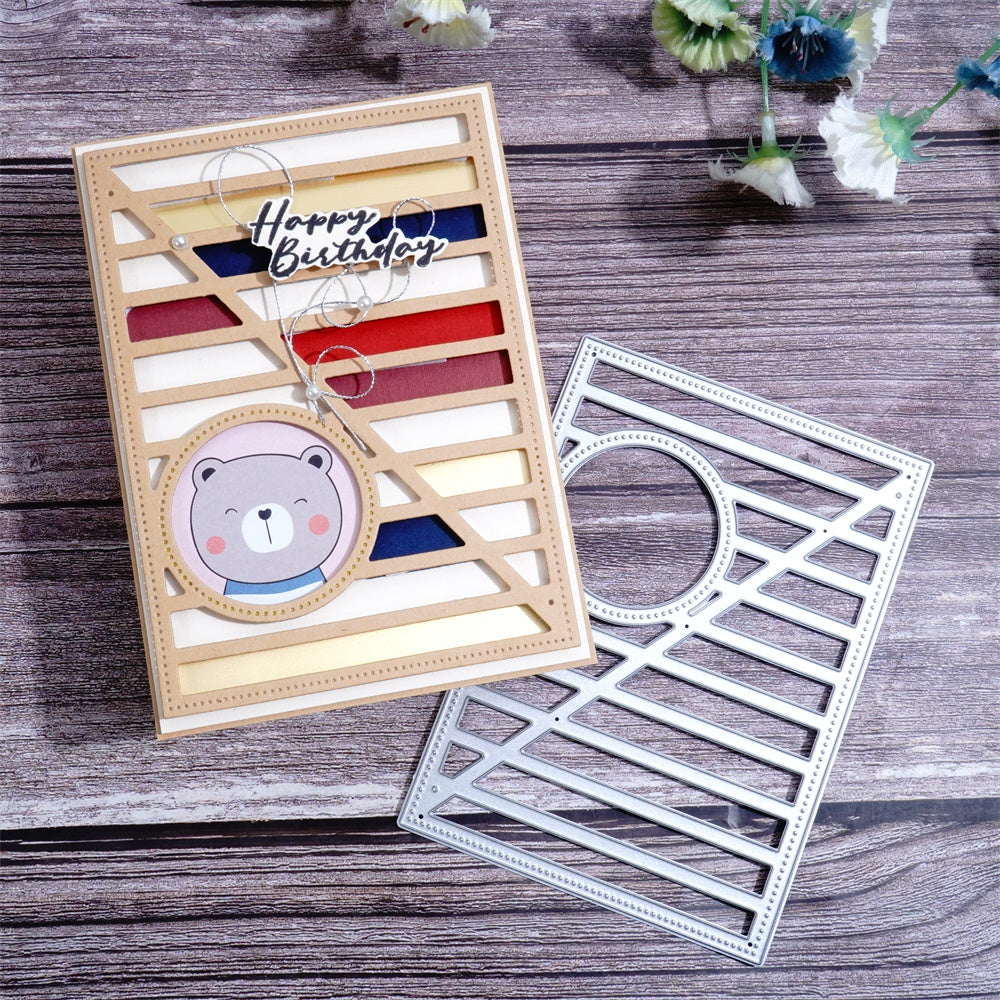 Kokorosa Metal Cutting Dies with Strip Shape Embedded Triangle and Circle Background Board
