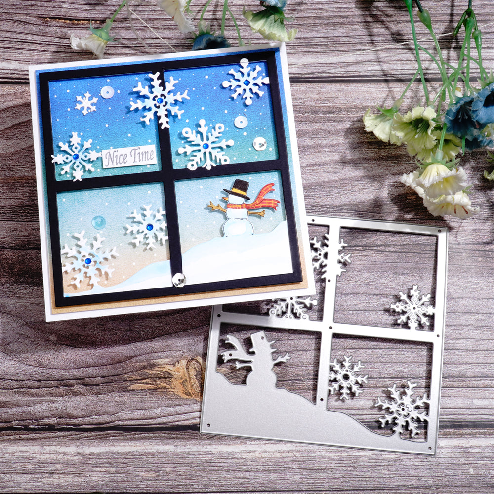 Kokorosa Metal Cutting Dies with Beautiful Snowflakes outside the Window