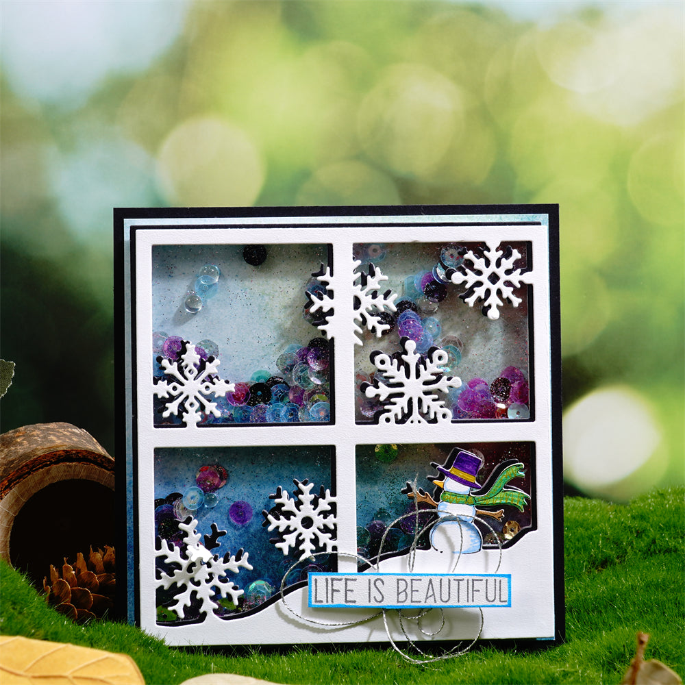 Kokorosa Metal Cutting Dies with Beautiful Snowflakes outside the Window