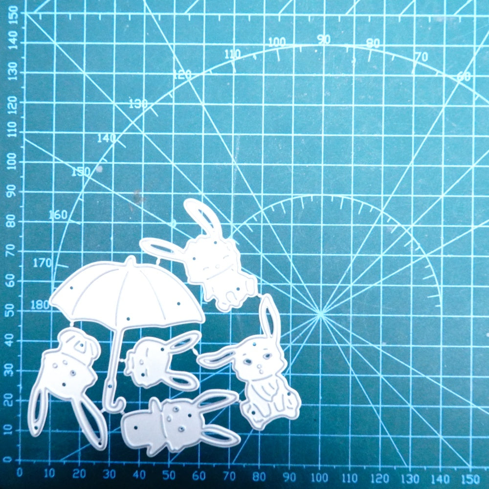Kokorosa Metal Cutting Dies with Rabbits and Umbrella