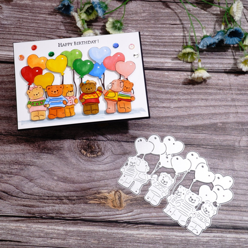 Kokorosa Metal Cutting Dies with Bears and Heart Balloons