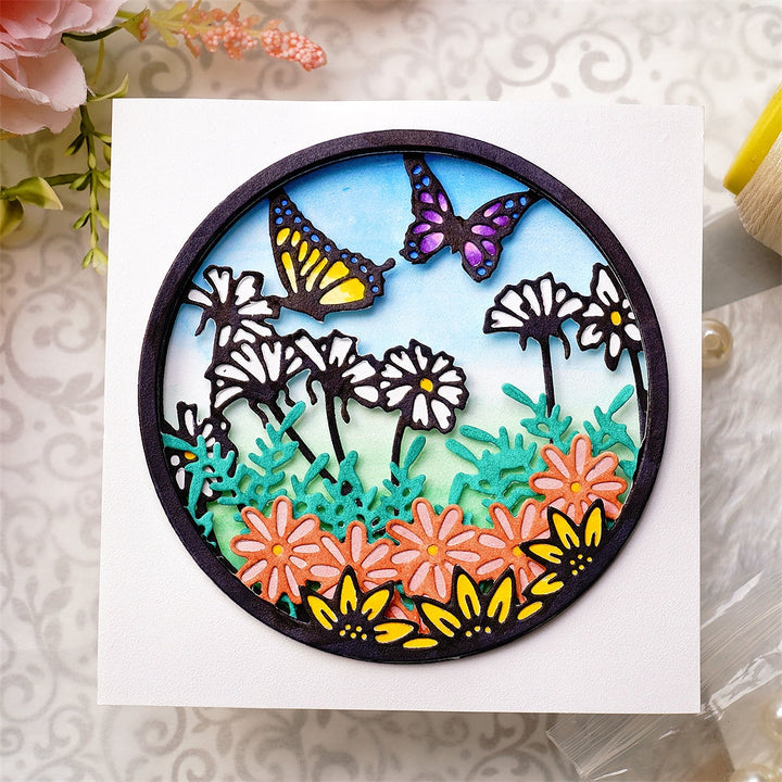Kokorosa Metal Cutting Dies with Spring Theme Layered Circle Frame