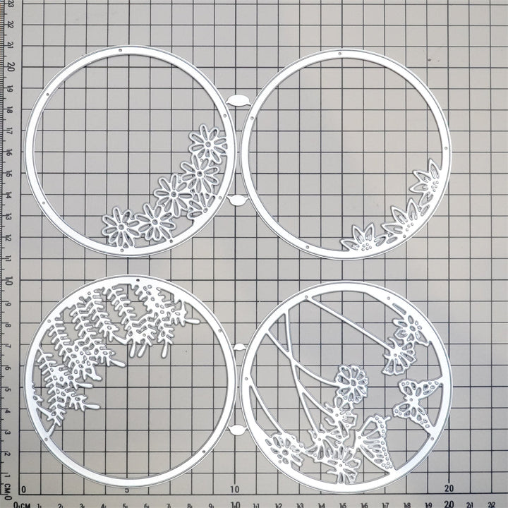 Kokorosa Metal Cutting Dies with Spring Theme Layered Circle Frame