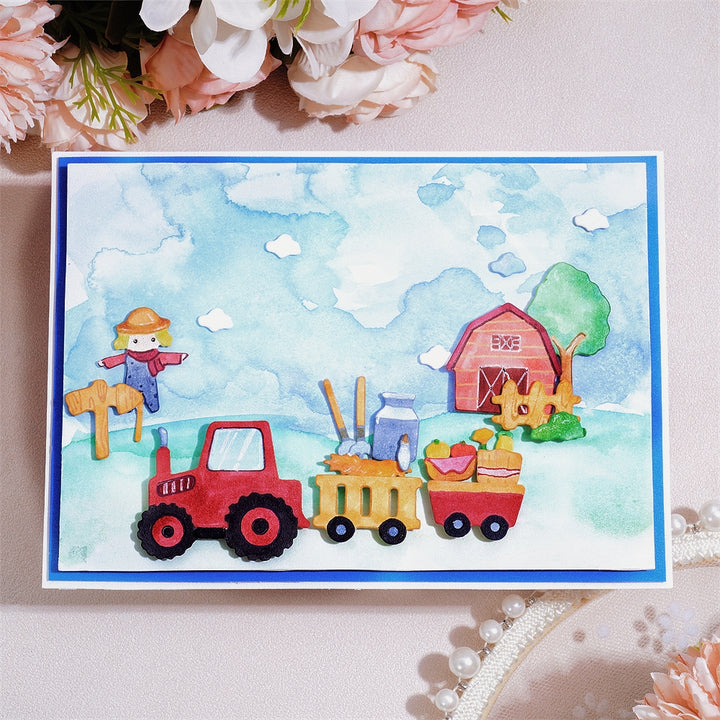 Kokorosa Metal Cutting Dies with Tractor Scarecrow and Warehouse