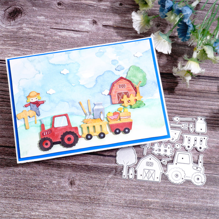 Kokorosa Metal Cutting Dies with Tractor Scarecrow and Warehouse