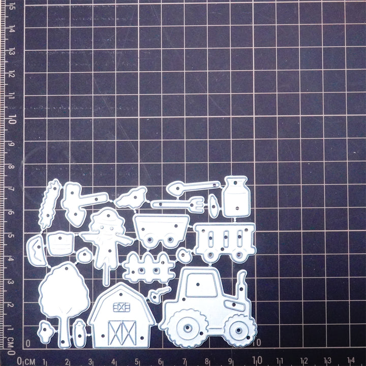 Kokorosa Metal Cutting Dies with Tractor Scarecrow and Warehouse