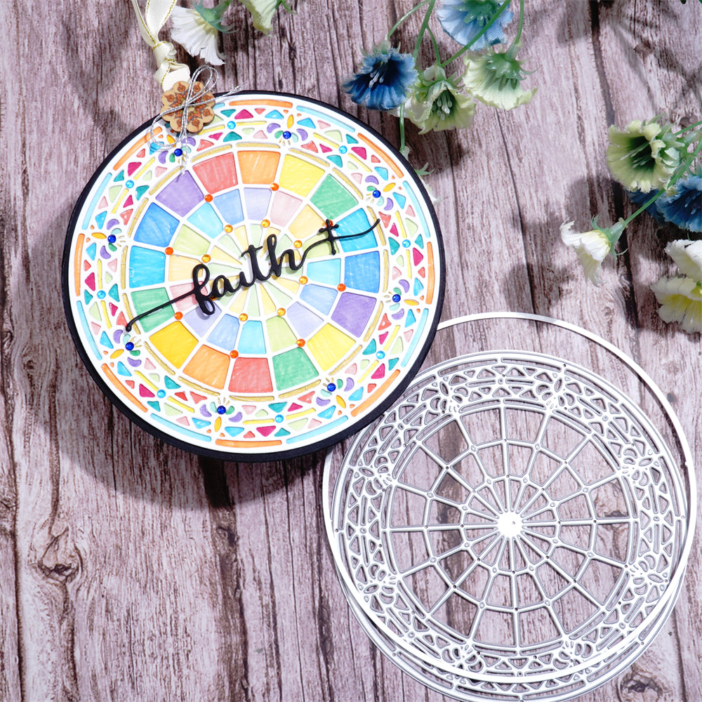 Kokorosa Metal Cutting Dies with Ring Circle Background Board