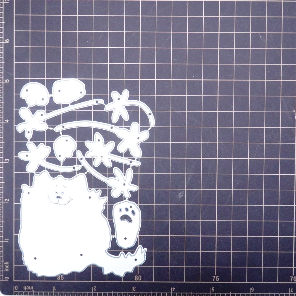 Kokorosa Metal Cutting Dies With Cat Holding Flowers