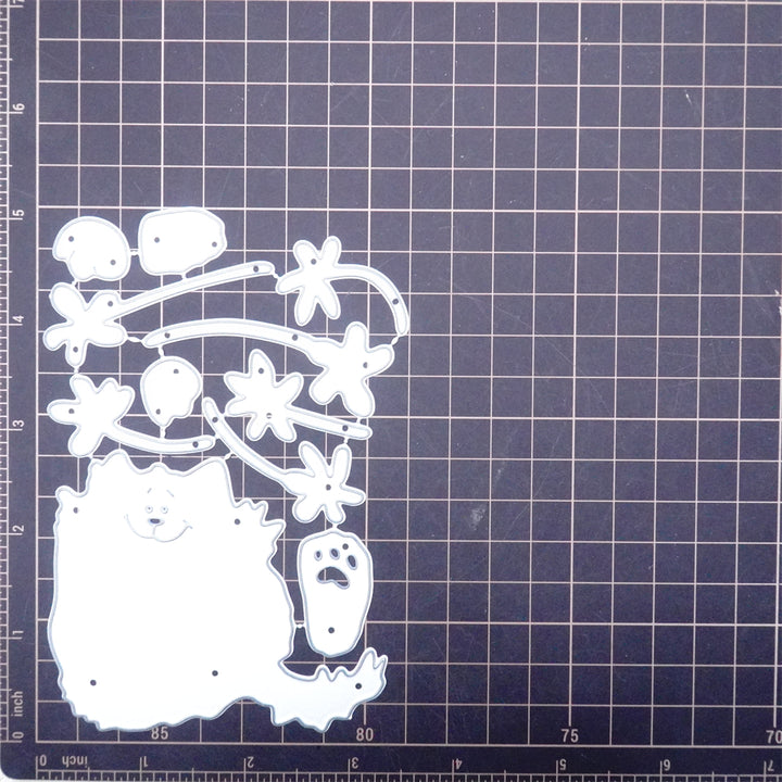 Kokorosa Metal Cutting Dies With Cat Holding Flowers