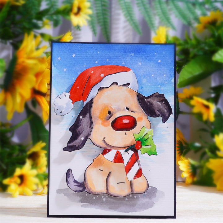 Kokorosa Metal Cutting Dies with Dog Wearing Hat and Scarf