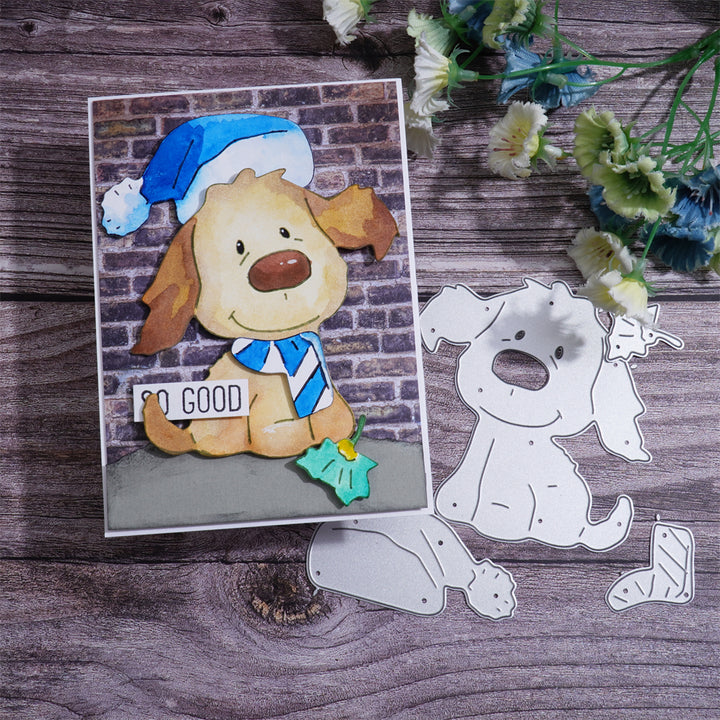 Kokorosa Metal Cutting Dies with Dog Wearing Hat and Scarf