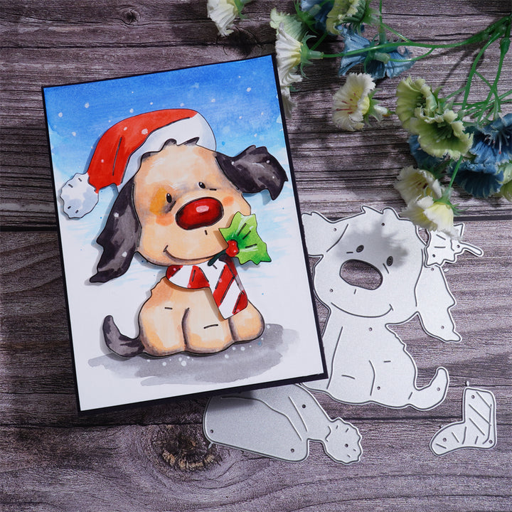 Kokorosa Metal Cutting Dies with Dog Wearing Hat and Scarf