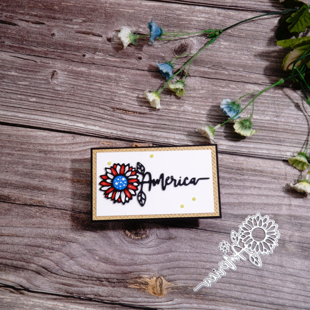 Kokorosa Metal Cutting Dies with America Word Flower