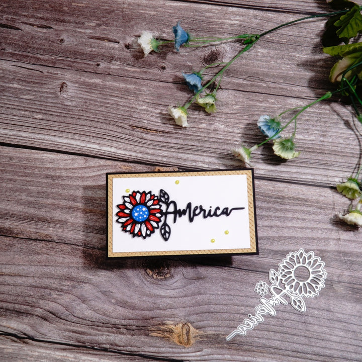 Kokorosa Metal Cutting Dies with America Word Flower