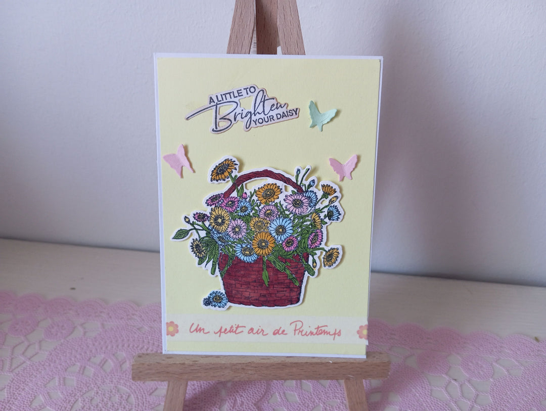 Kokorosa Daisy Flower Basket Die with Stamps Set