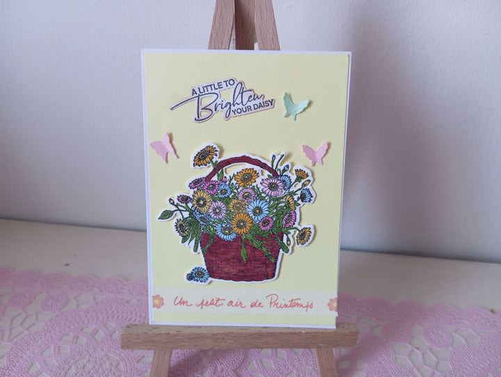 Kokorosa Daisy Flower Basket Die with Stamps Set