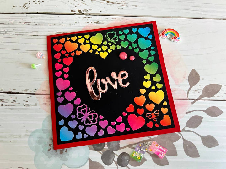 Kokorosa Love Heart Plastic Embossing Folder