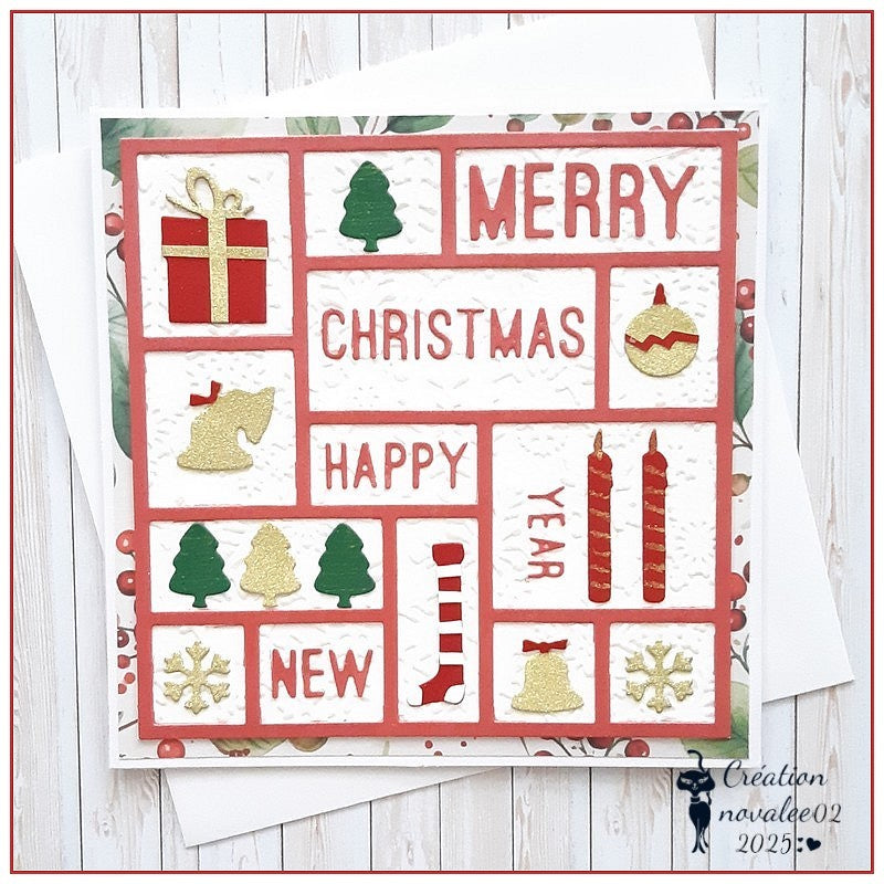 New Year and Christmas Background Board Cutting Dies