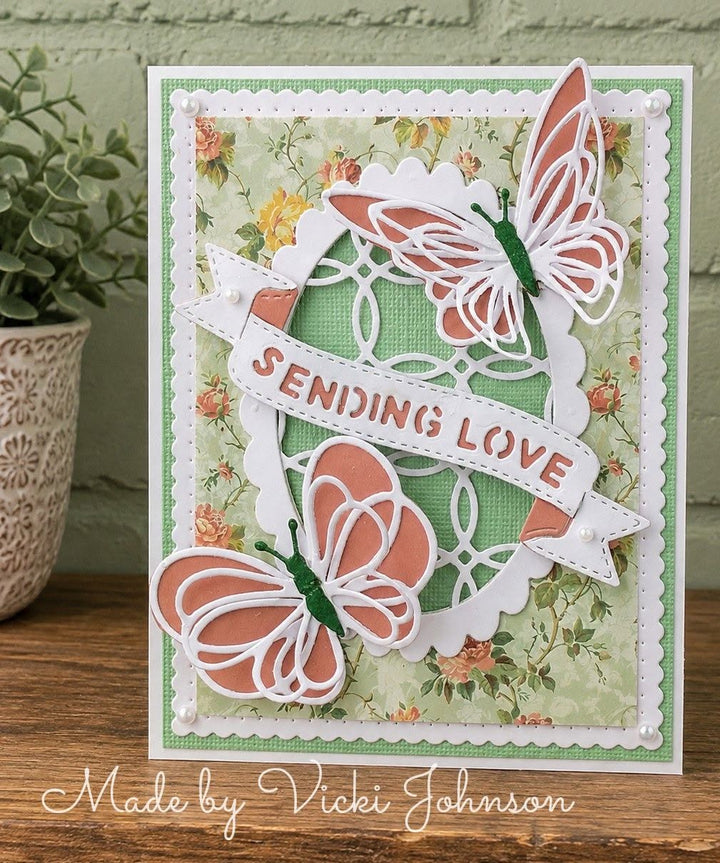 Kokorosa Metal Cutting Dies with Flowery Butterfly